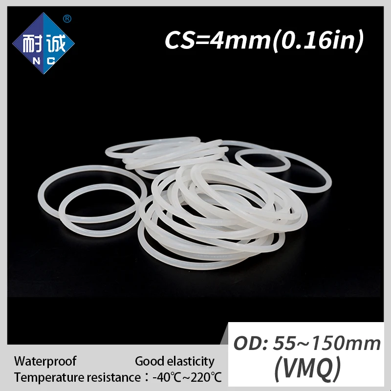 1 шт./лот кольцевая силиконовая прокладка VMQ CS 4 мм OD55/60/65/70/72/75/80/85/90/95/100/105/150 Кольцо