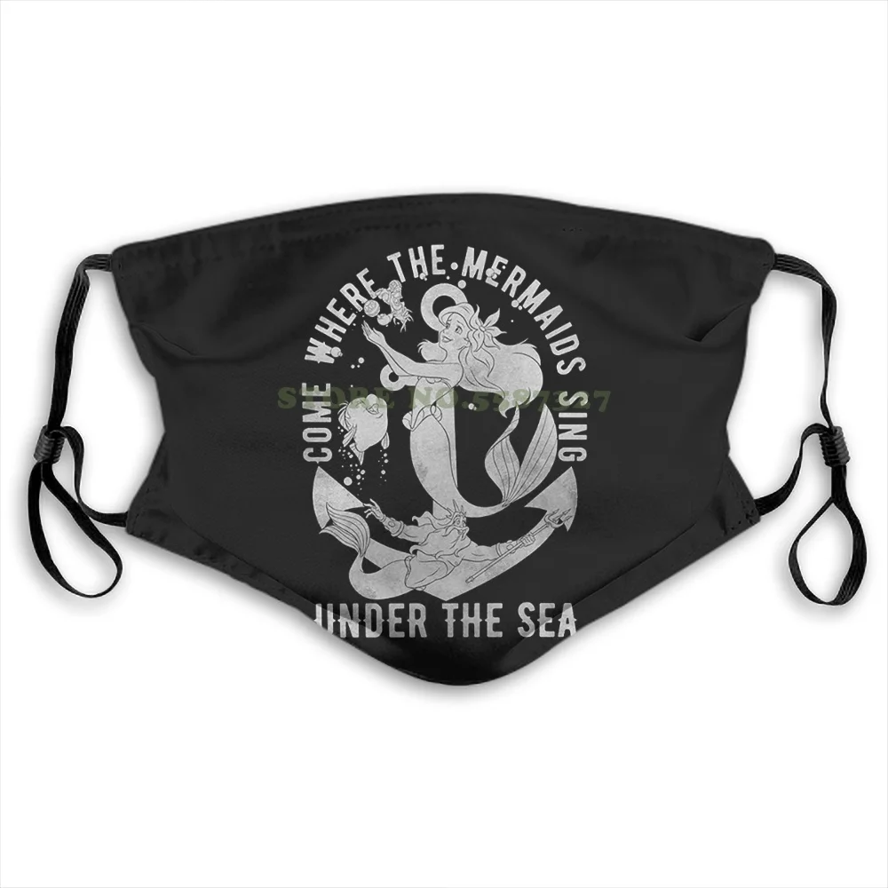 Маска для лица с рисунком маленькой Русалочки Ариэль под морем модные и забавные