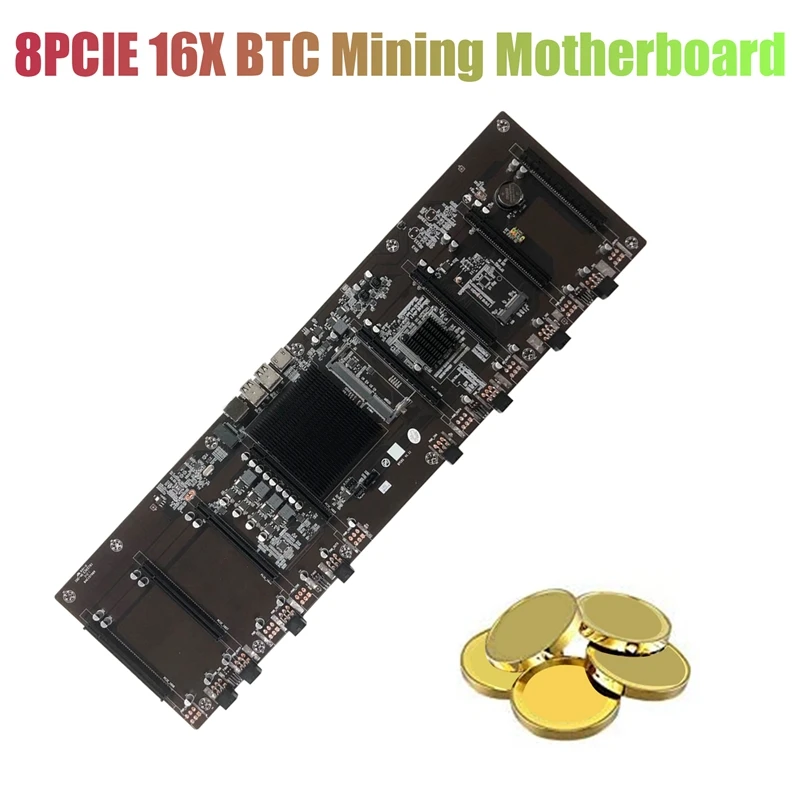 HOT-HM65 BTC Mining Motherboard 8XPCIE 16X Graphics Card Slot DDR3 Memory Slot Support RX GTX10 GTX20 GTX30 Series enlarge