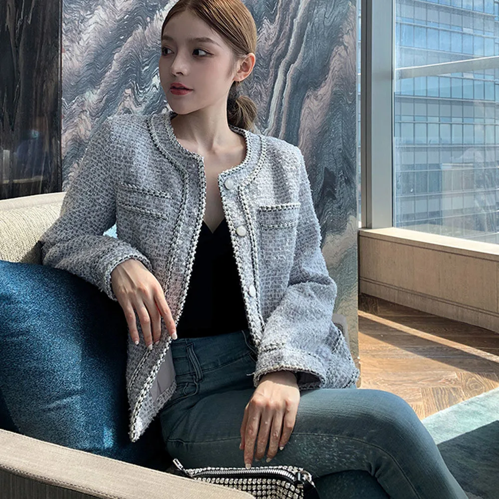 

Женская короткая куртка с ароматом знаменитостей, весна-осень 2021