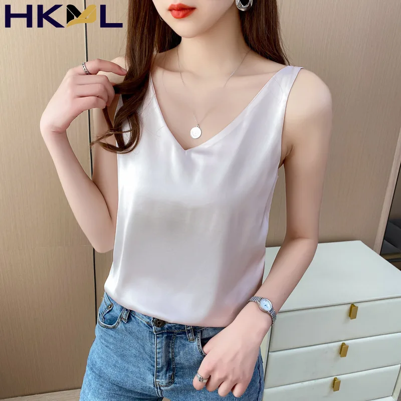 

Майка женская летняя с V-образным вырезом, без рукавов