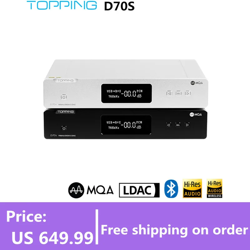 Декодер TOPPING D70S MQA Bluetooth 5 0 2 * AK4497 32Bit/768K DSD512 Hi Res DAC с дистанционным