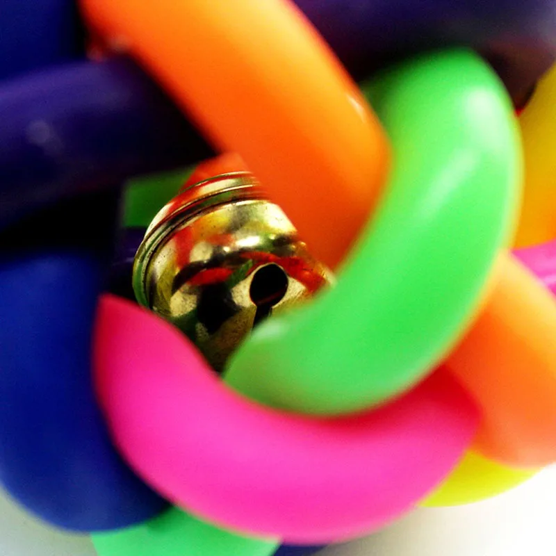 

Pet Dogs Colorful Non-toxic Chew Toys with Bells Puppy Funny Interactive Exercise Ball