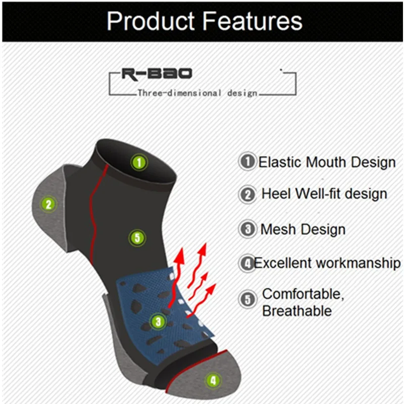 Летние короткие модные уличные мужские спортивные хлопковые дышащие носки