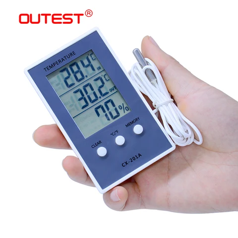 Цифровой Внутренний и наружный термометр, гигрометр, детский дисплей для лица, тестер температуры и влажности, Метеостанция CX-201A