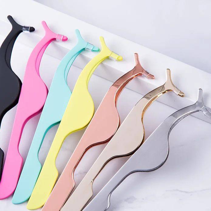 Нержавеющая сталь Накладные ресницы глаз ресниц Пинцет аппликатор клип Красота