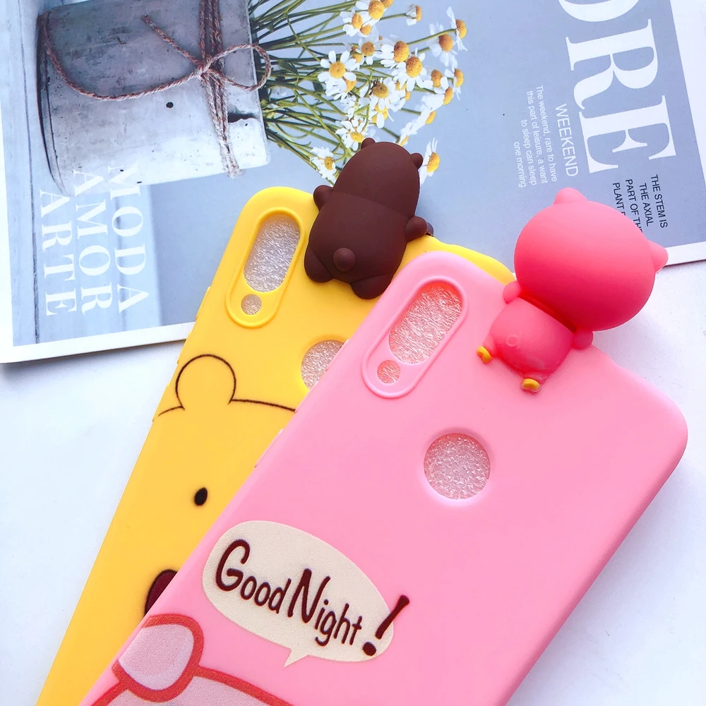 Honor 8X чехол для etui Huawei Y6 Y7 силиконовый чехол 3D Kawaii мягкий чехол для Huawei Y6 Y7 Prime Honor 8X 8A 8C чехол для телефона