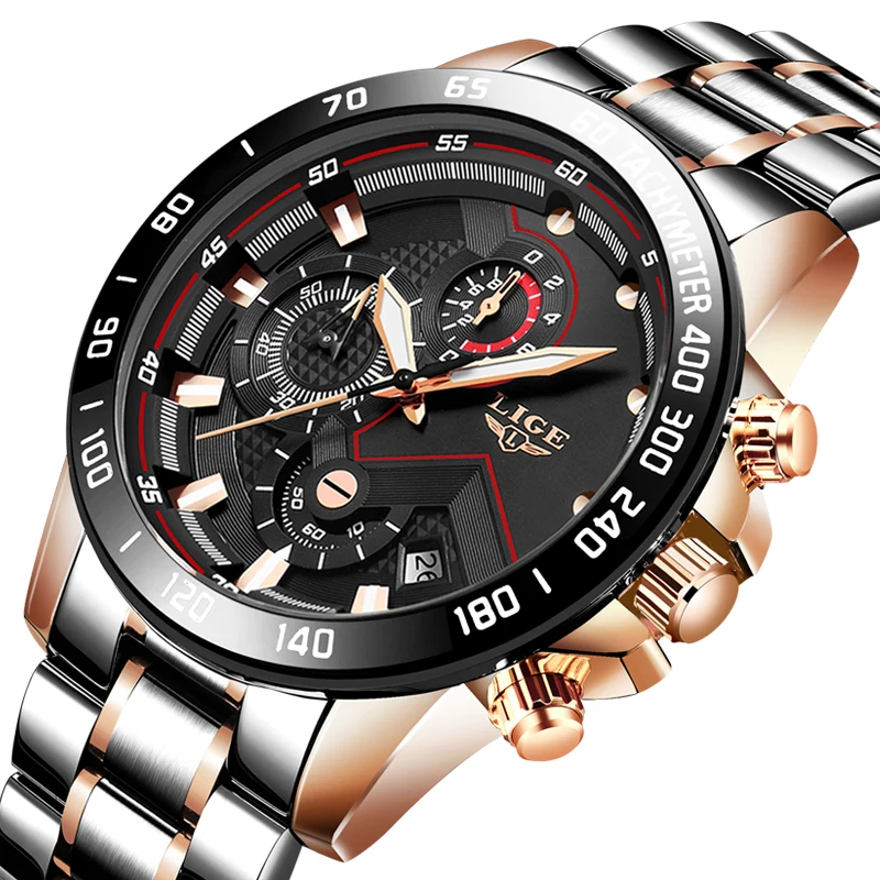 Новинка 2020 года мужские часы LIGE классические модные спортивные