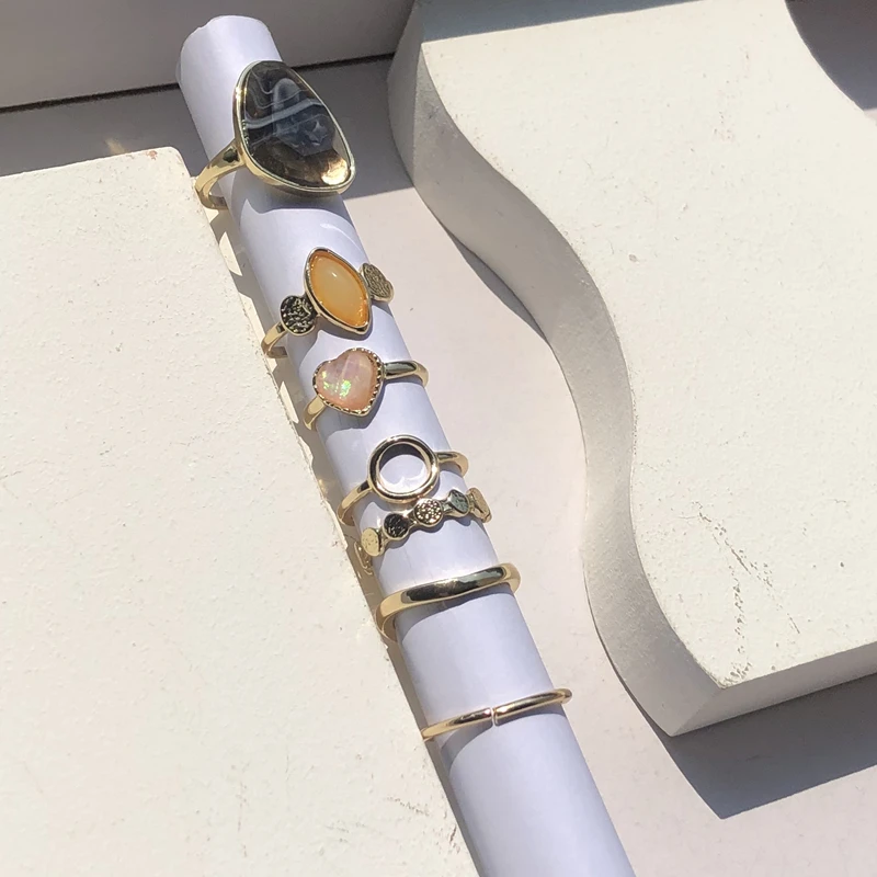 Кольцо HUANZHI в винтажном стиле для женщин и девушек металлическое кольцо с