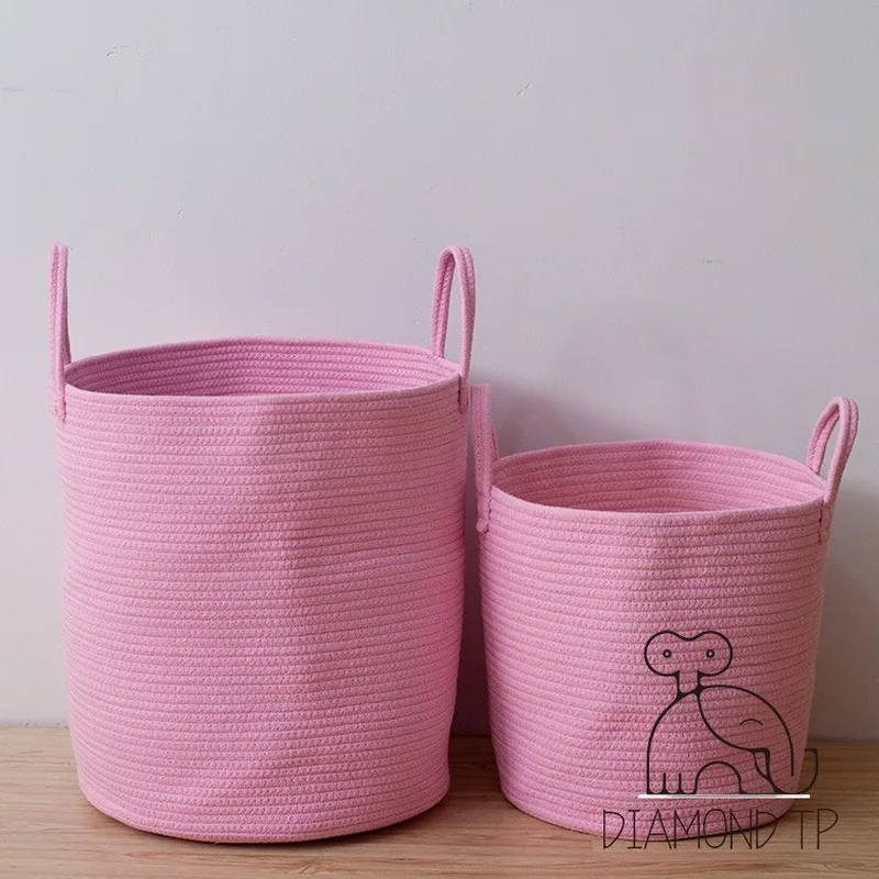 

IFS Wind Cotton Woven Storage Basket Storage Box Household Goods Toy Bag Wall Basket Childresn Room Deractions Photo Props
