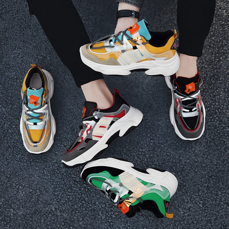 Мужские кроссовки на платформе дышащие для тренировок с вулканизированной