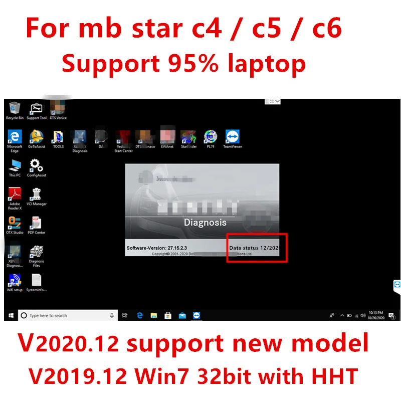2020 12 в новейшее полное Программное обеспечение для MB STAR C4/C5/C6 SSD/HDD версия 12/2019 HHT