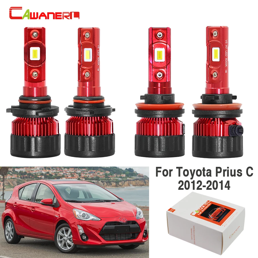 Cawanerl 4 шт. автомобиль светодиодный лампы фары высокий низкий пучок 9005 H11 9000LM белый