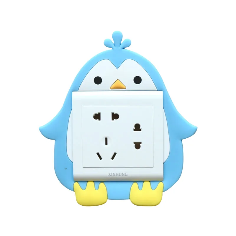 

3D Luminous switch cover light switch sticker Cute cartoon animals frog penguin dogs room decor Socket decorative silicone