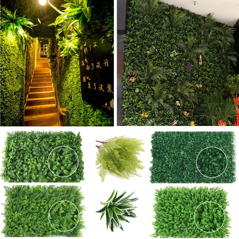 Garden Artificial Hedge Panel Ivy Leaf Private Screen Plants Greenery Fence 40x60cm Party Wedding Decorations Wall Ornaments