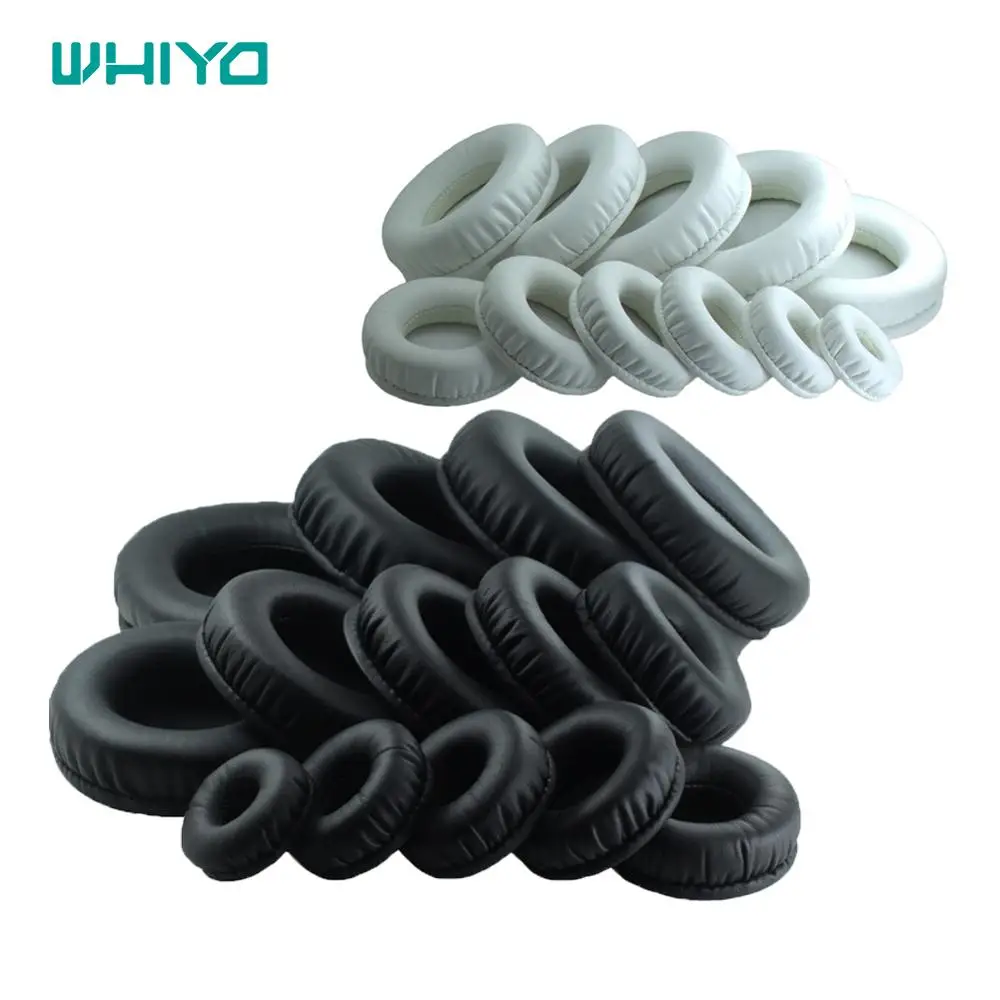 Almofadas de Ouvido Couro do Plutônio Substituição para Todos os Fones de Ouvido Par de Preto Whiyo Branco Universal Earpads Earmuff Almofada Redondos Tamanho 1 &