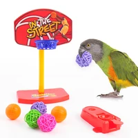 funny parrot birds toys mini basketball hoop basket feste shoot toys for parrot intelligence puzzle game chew toys pet supplies