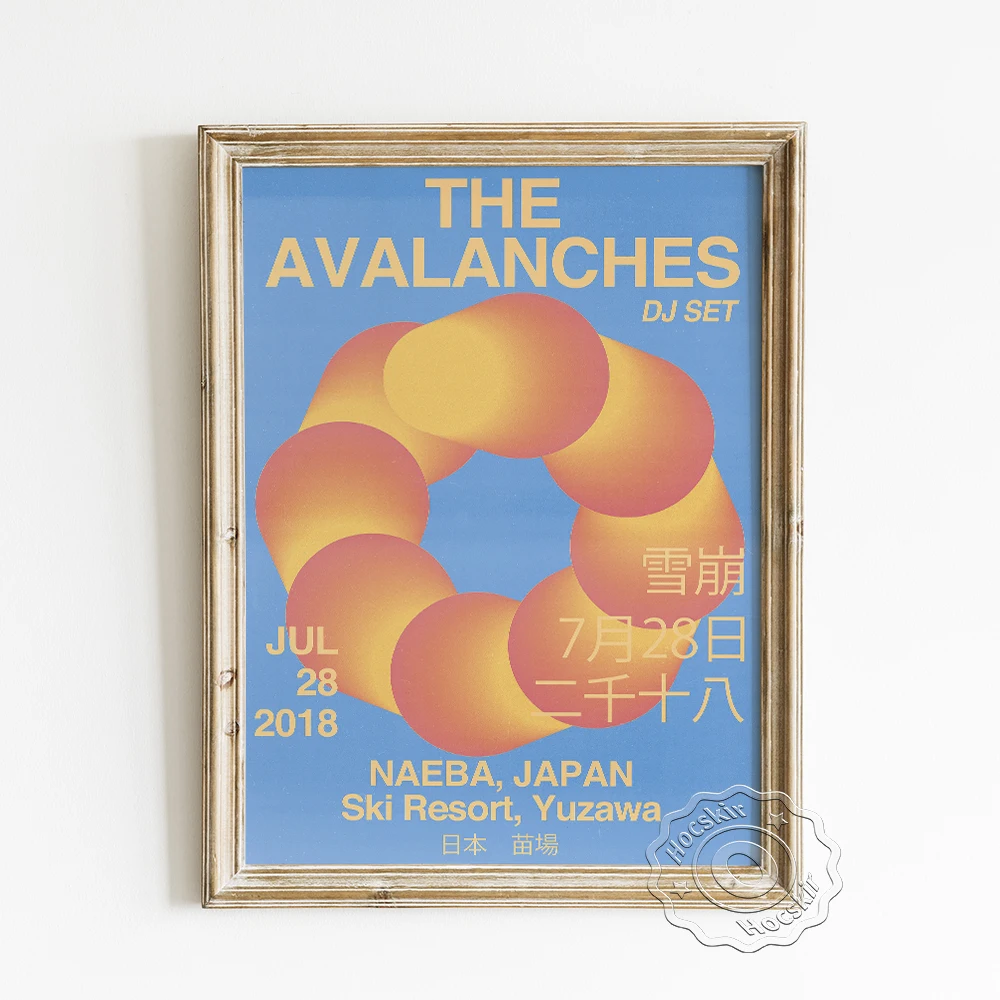 

Australian Electronic Music Group The Avalanches Poster, Fanclub Gig Publicity Art Prints, Vintage Geometry Shapes Wall Hangding
