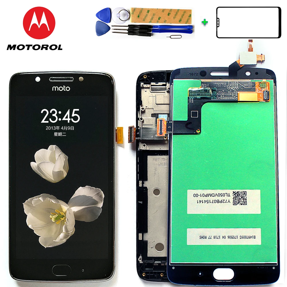 Протестированный ЖК-дисплей для Motorola Moto G5 XT1672 XT1676 сенсорный экран дигитайзер сенсорная стеклянная панель в сборе рамка
