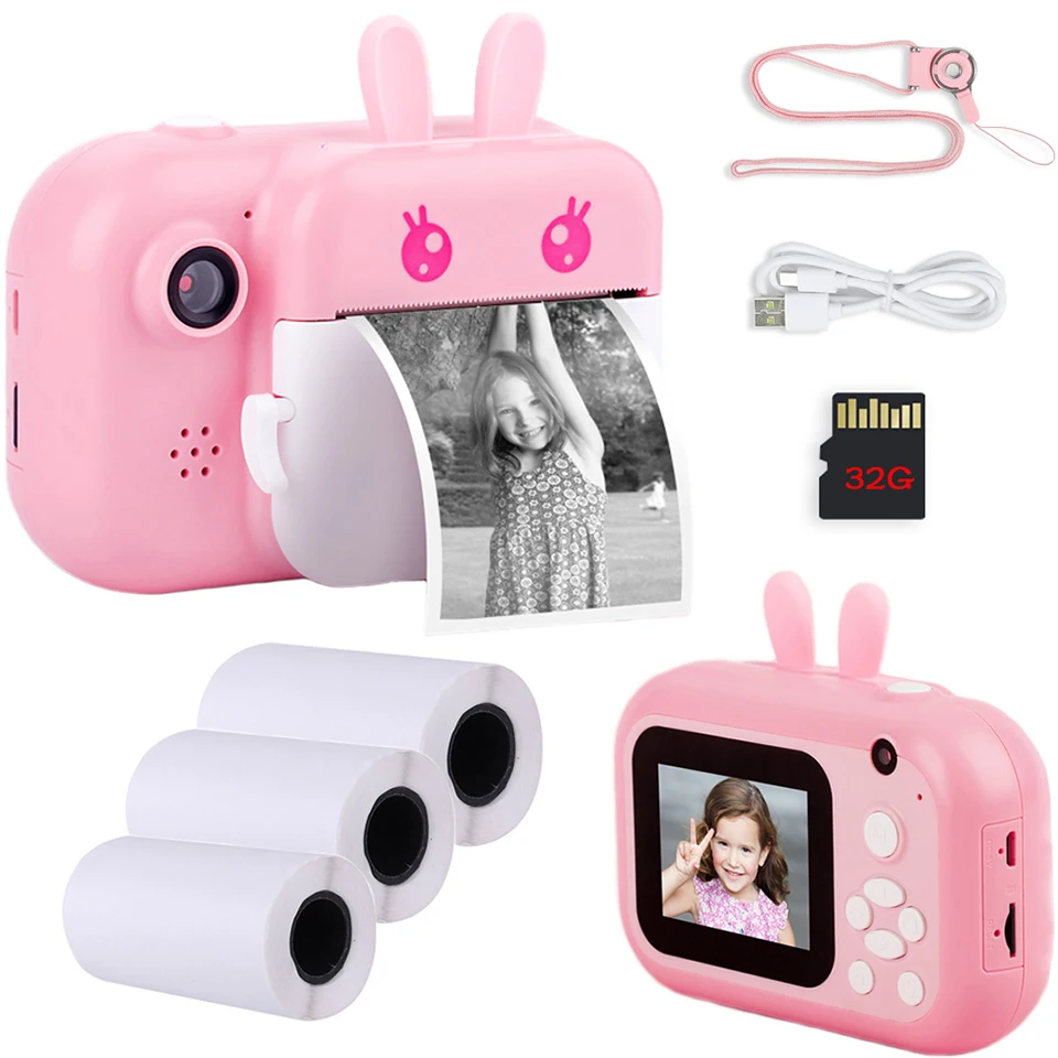 

Child Camera Kids 32GB Instant photo Camera For Children Print Camera 1080P HD Digital Camera For Kids Photo Camera Toy Birthday