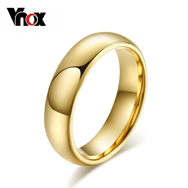 

Vnox Classic Tungsten Ring for Women Smooth Hand Polishing Custom Name Wedding Anniversary Gift US size