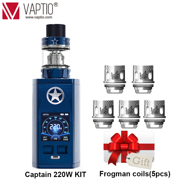 Оригинальный vape 220 Вт Vaptio Capt'n комплект 2 0 мл/4 мл бак атомайзера 510 бокс mods 18650