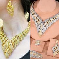 kellybola high quality nigeria noble cubic zirconia earrings necklaces bracelets rings 4pcs womens wedding banquet celebration