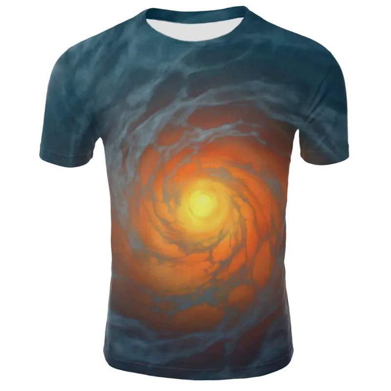 3D с крутым принтом звездного Футболка &quotнебо&quot короткий рукав популярная