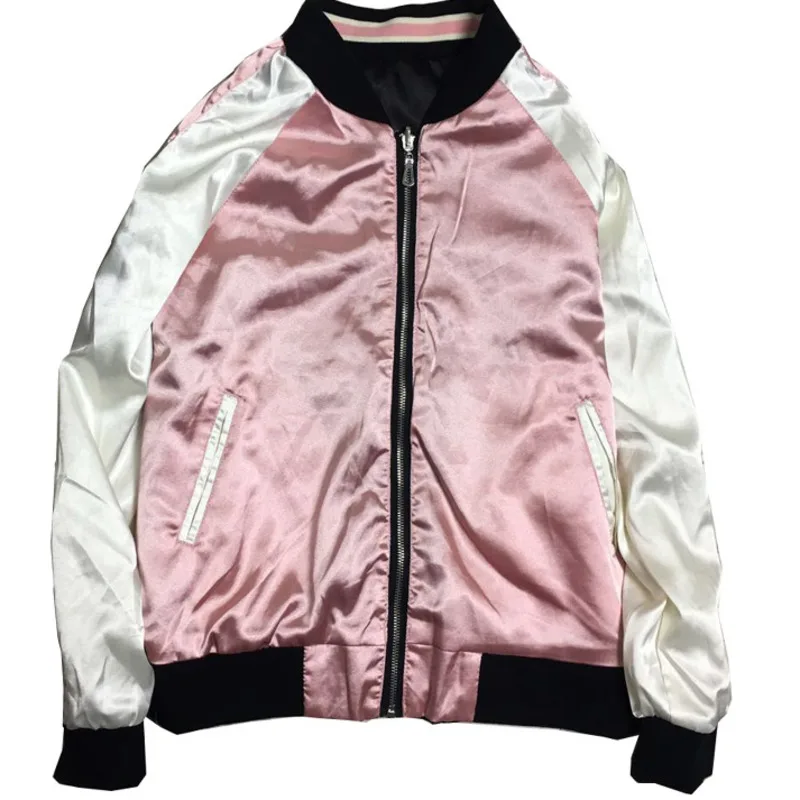 2021 куртка-бомбер с цветочной вышивкой журавлей женская повседневная