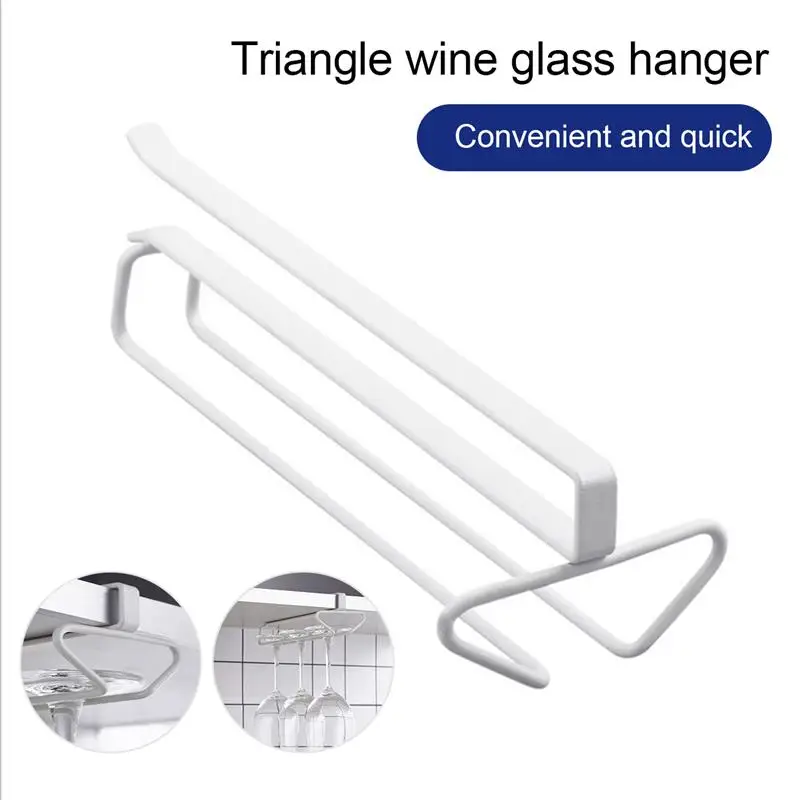 

Wine Glass Rack Under Cabinet Rack Hanging Cup Storage Organizer Stemware Holder Double Row Hanger Shelf Metal Racks