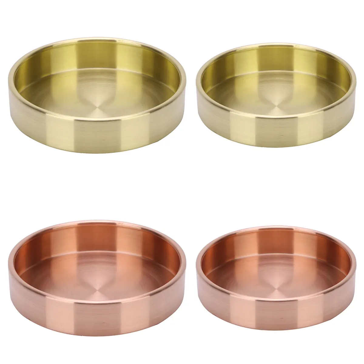 Поддон для хранения мелких предметов круглый металлический лоток из латуни/меди