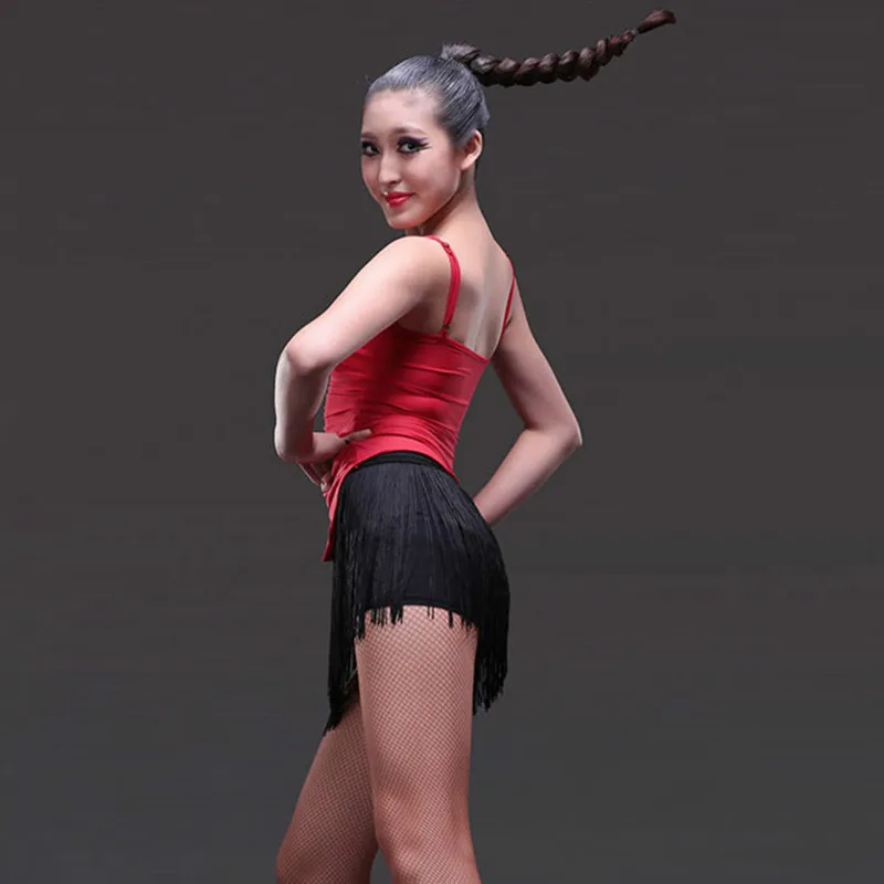 Latin Dance Skirt for Women Sexy Girls Tango Ballroom Salsa Cha Rumba Tassel Dress Robe Danse Latine Femme | Тематическая одежда и