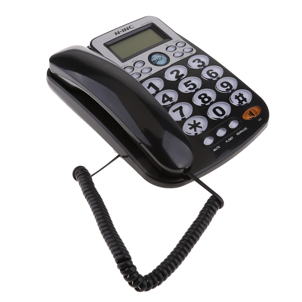 Черный Universal Corded Landline Phone Home Office Business Desk Telephone - Цвет: Черный