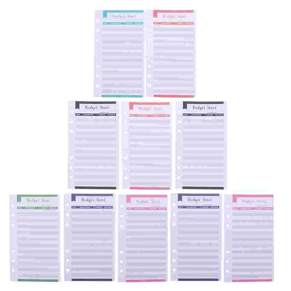 40Pcs Budget Planner Cards Budget Sheets Expense Tracking Sheets (Assorted Color)