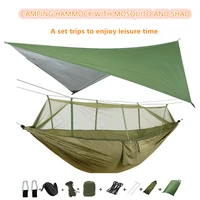 portable camping hammock with mosquito net and rain fly tarphammock canopy nylon hammocks double hammock hiking patio furniture