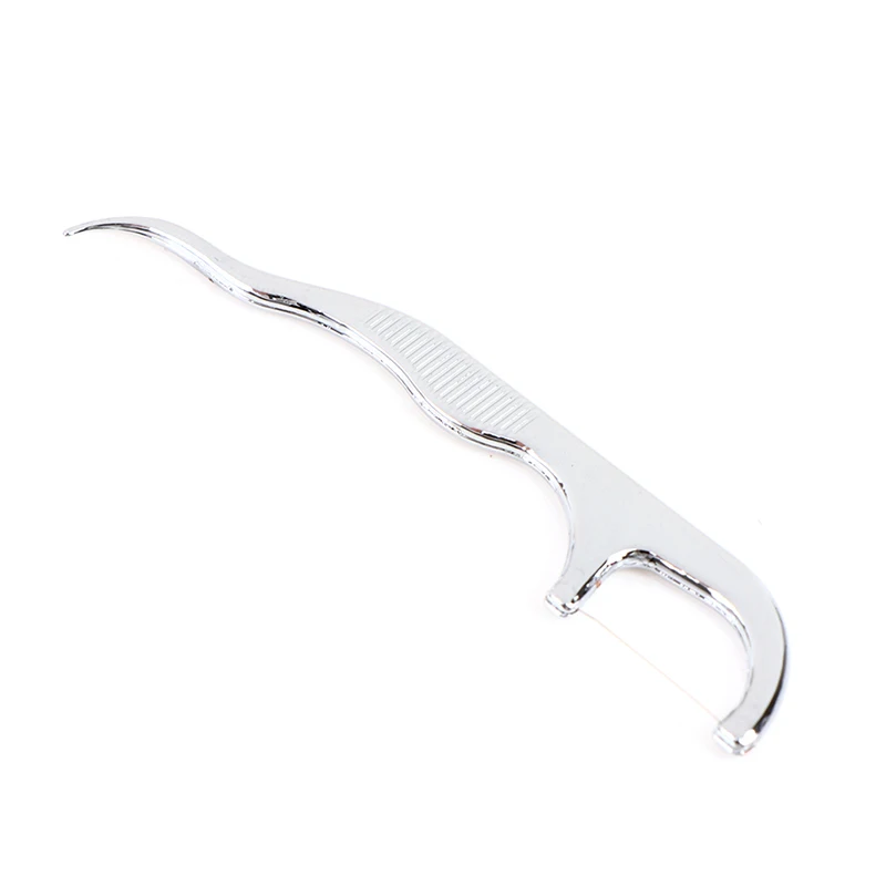 Зубочистка из нержавеющей стали зубная нить многоразовый держатель для чистки