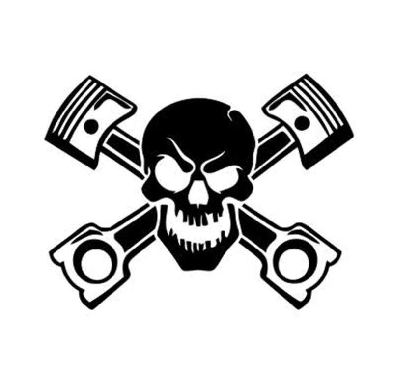 Черные/Серебряные Персонализированные автомобильные наклейки с черепом смерти