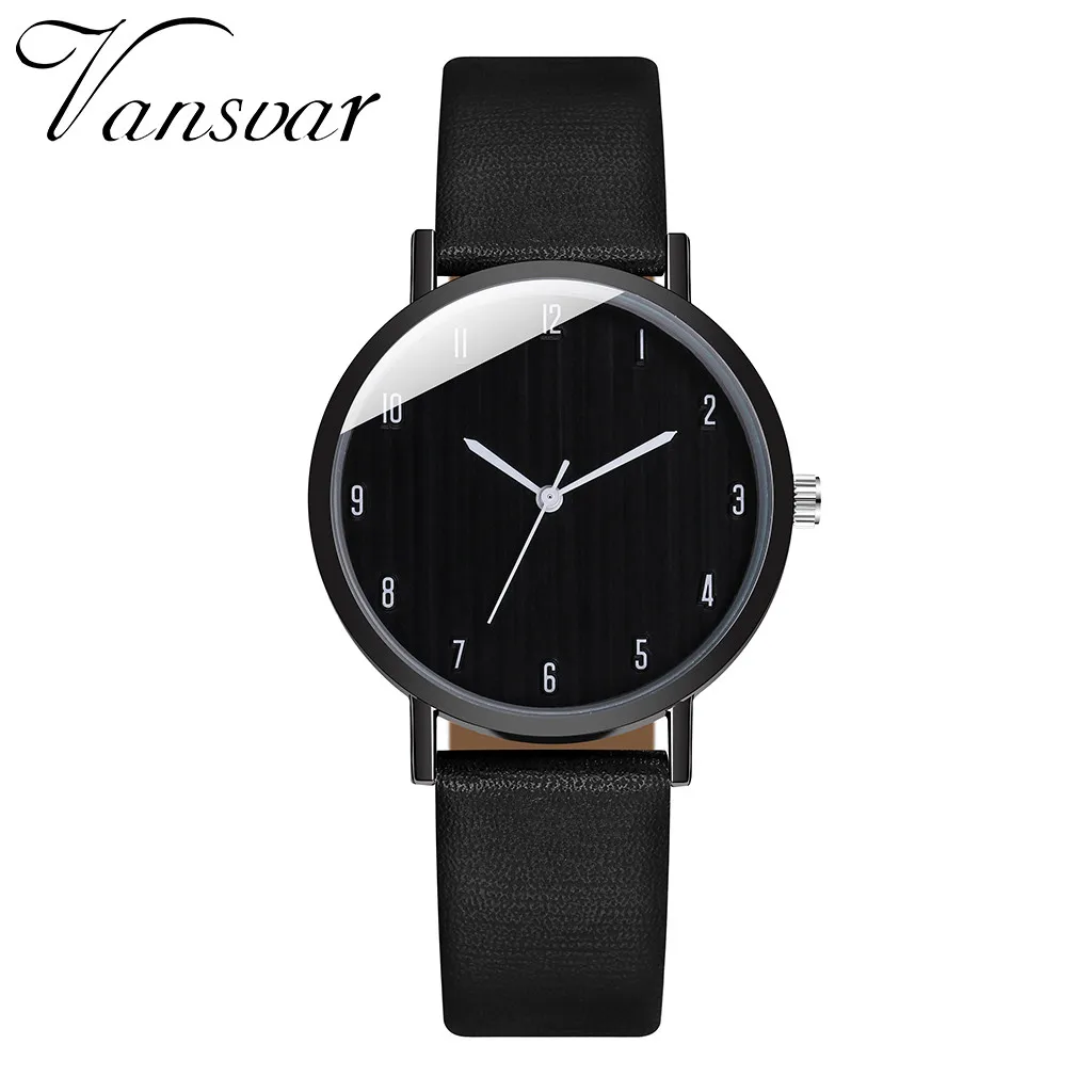 Минималистичные женские часы с кожаным ремешком простые черные повседневные