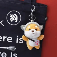 keji dog doll schoolbag pendant key ring chain female creative cute cartoon plush bag car kawaii backpack keychains for girls