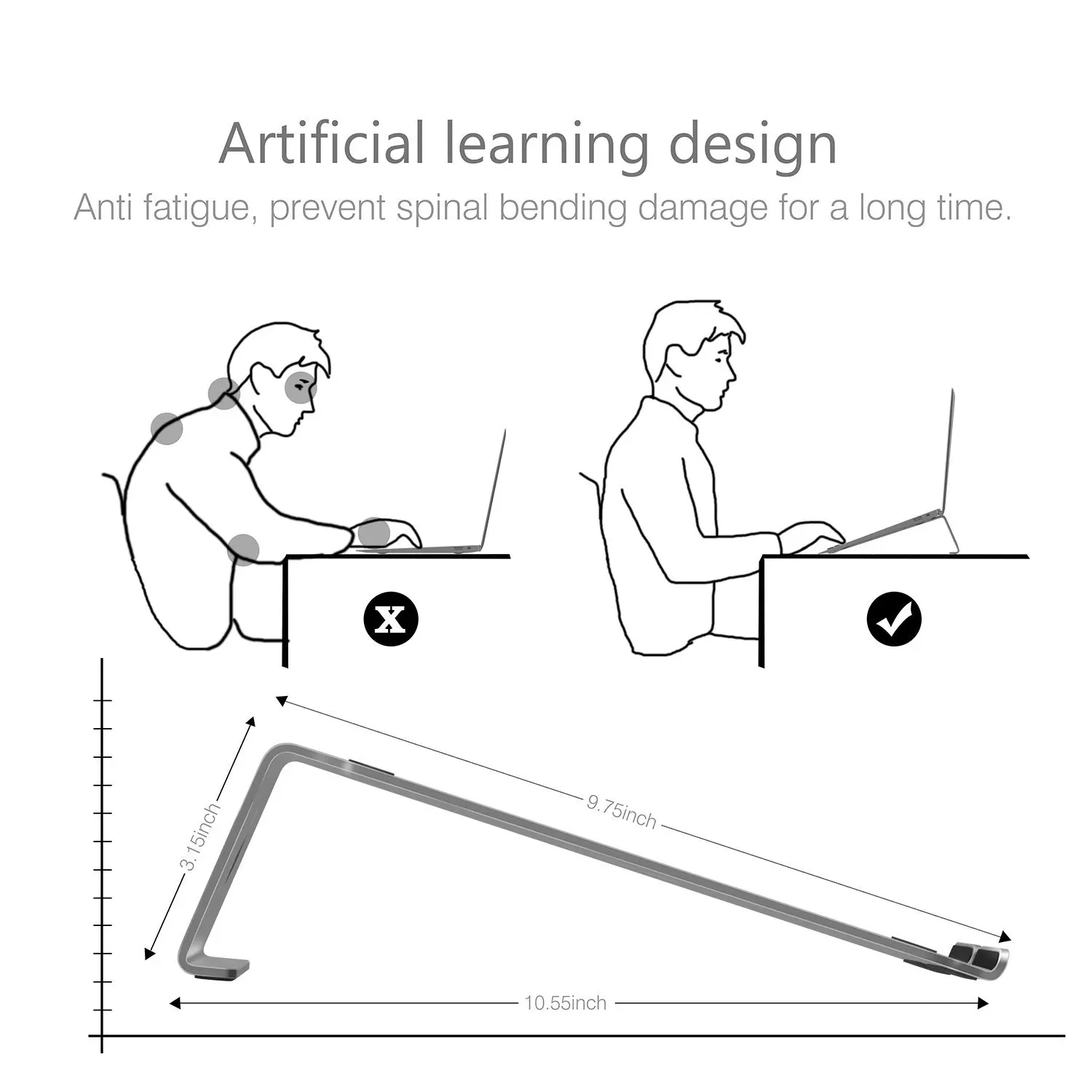 

Aluminium Laptop Stand portable for MacBook Air/Pro 13 15, iPad Pro 12.9, Surface, Chromebook and 11 to 17 inch Notebook holder