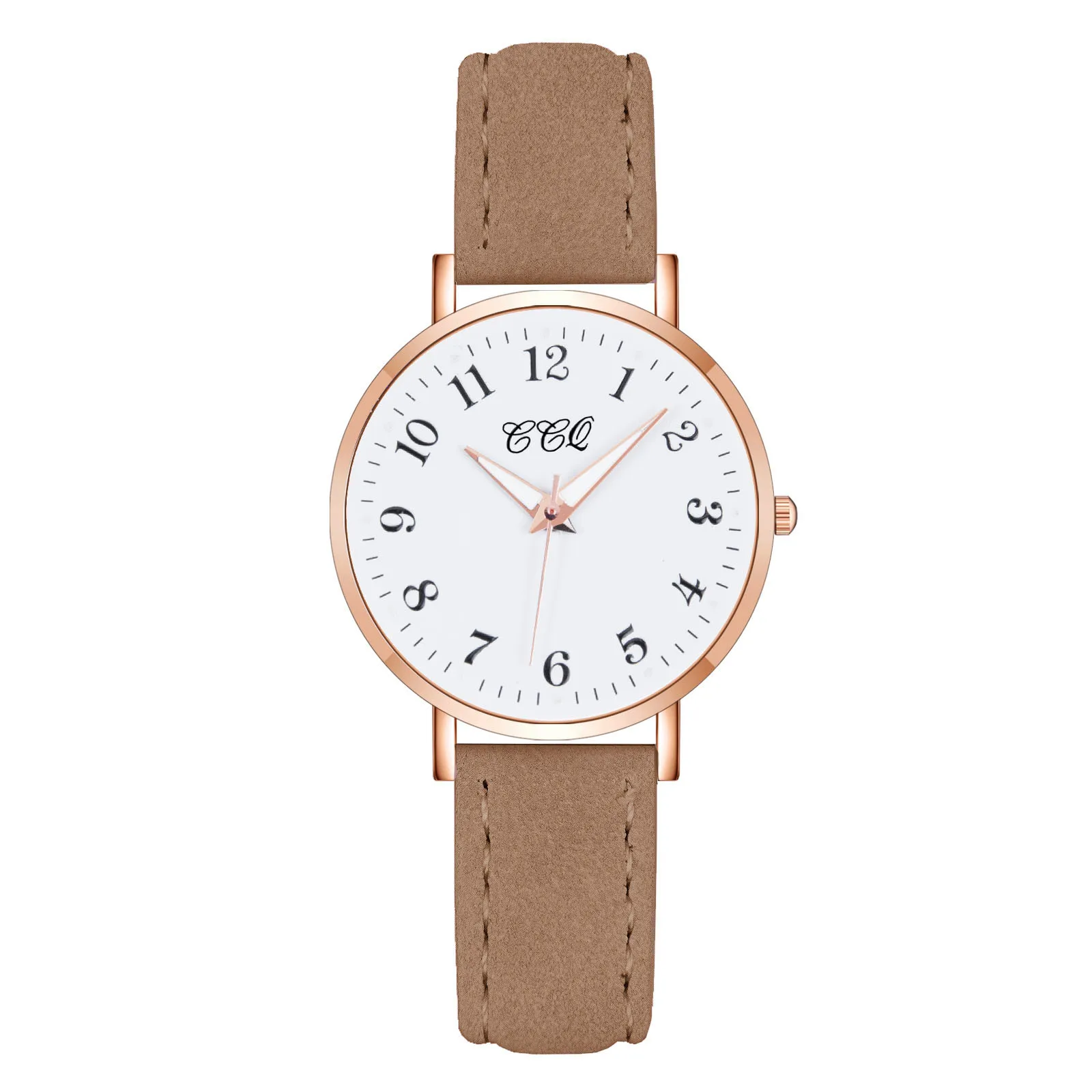 

Ccq Fashion Popular Women Casual Quartz Watch Leather Strap Watch Wristwatch Women Bracelet Luxury Watch Casual Relogio Femeni