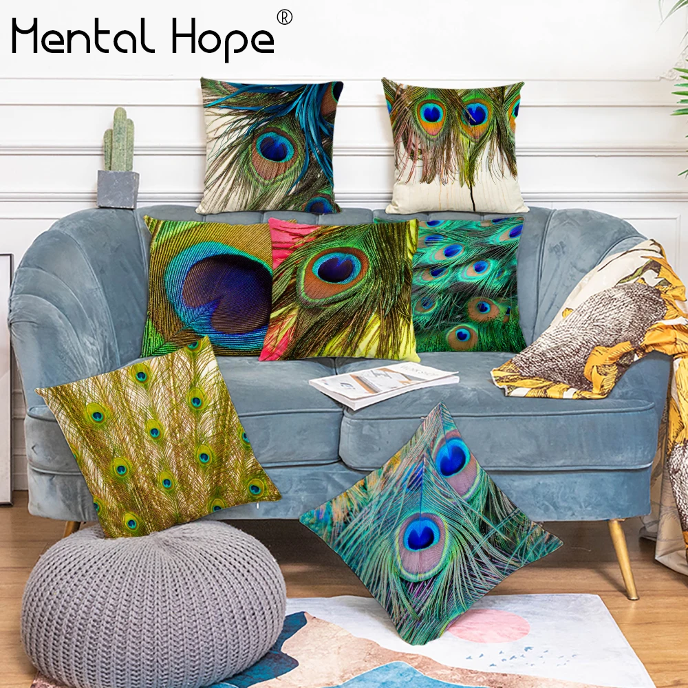 Павлиньими узорами диван декоративная наволочка для подушки с узором в виде
