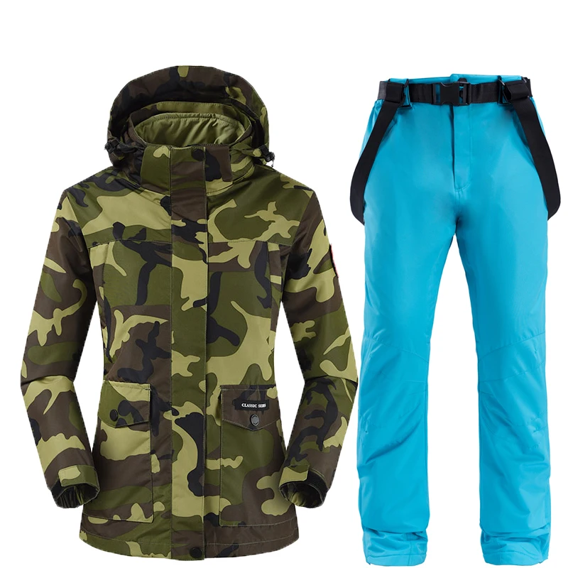 Комбинезон женский зимний ветрозащитный водонепроницаемый со съемными куртками