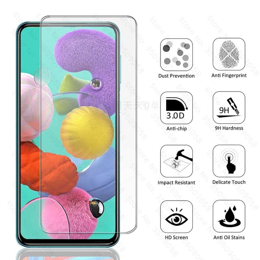 3/2/1Pcs a51 protective glass for samsung galaxy a91 a81 a71 a41 a31 a21 a11 a01 m11 m21 m31 m51 screen protector cover film | Мобильные