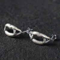 unique design hollow vampire mouth teeth stud earrings for motorcycle party punk style men womens earrings wedding jewelry gift