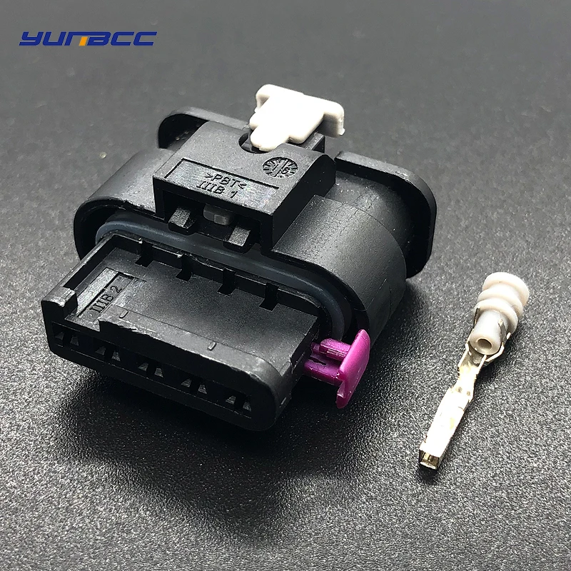 

5 Sets 5 Pins Sealed Waterproof Auto Connectors Female MAF MASS Air Flowmeter Sensor Electric With End Plug For VW 1-1718806-1