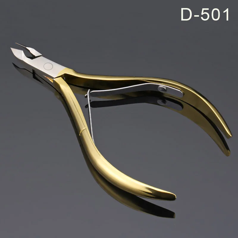 D-501 NGHIA высокого качества гвоздь из нержавеющей стали омертвевшая кожа, кутикулы ножницы маникюрные щипчики искусство инструмент золотая ручка вьетнамский резак инструмент - Цвет: D-501