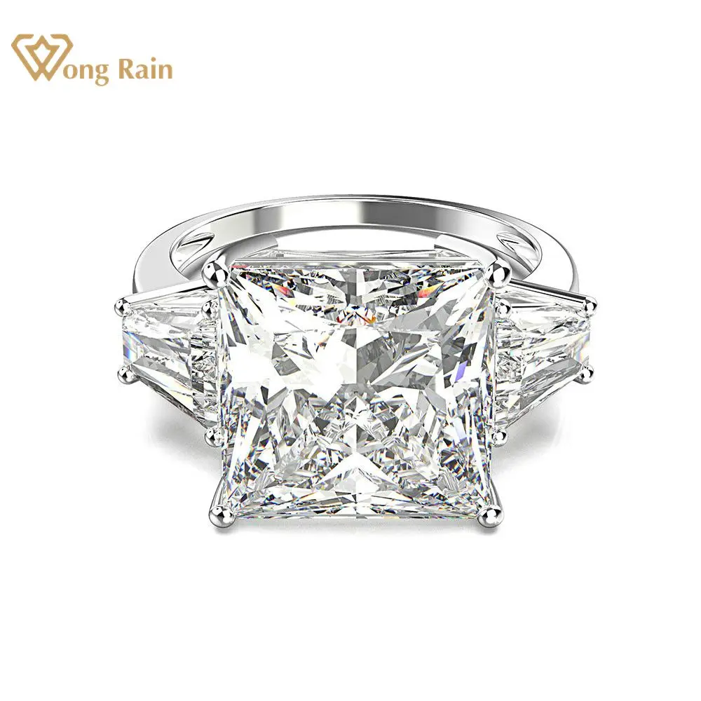 Wong Rain Luxury 100% Стерлинговое Серебро 925 пробы квадратный Аквамарин драгоценный