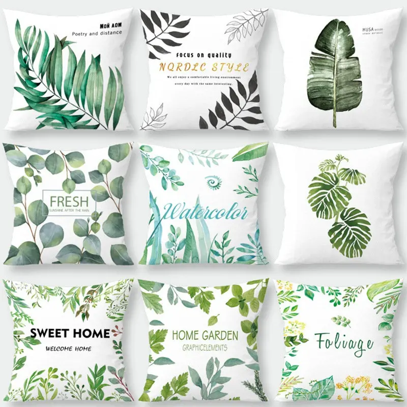 2 шт тропические растения Подушка с изображением кактуса крышка пальмового листа