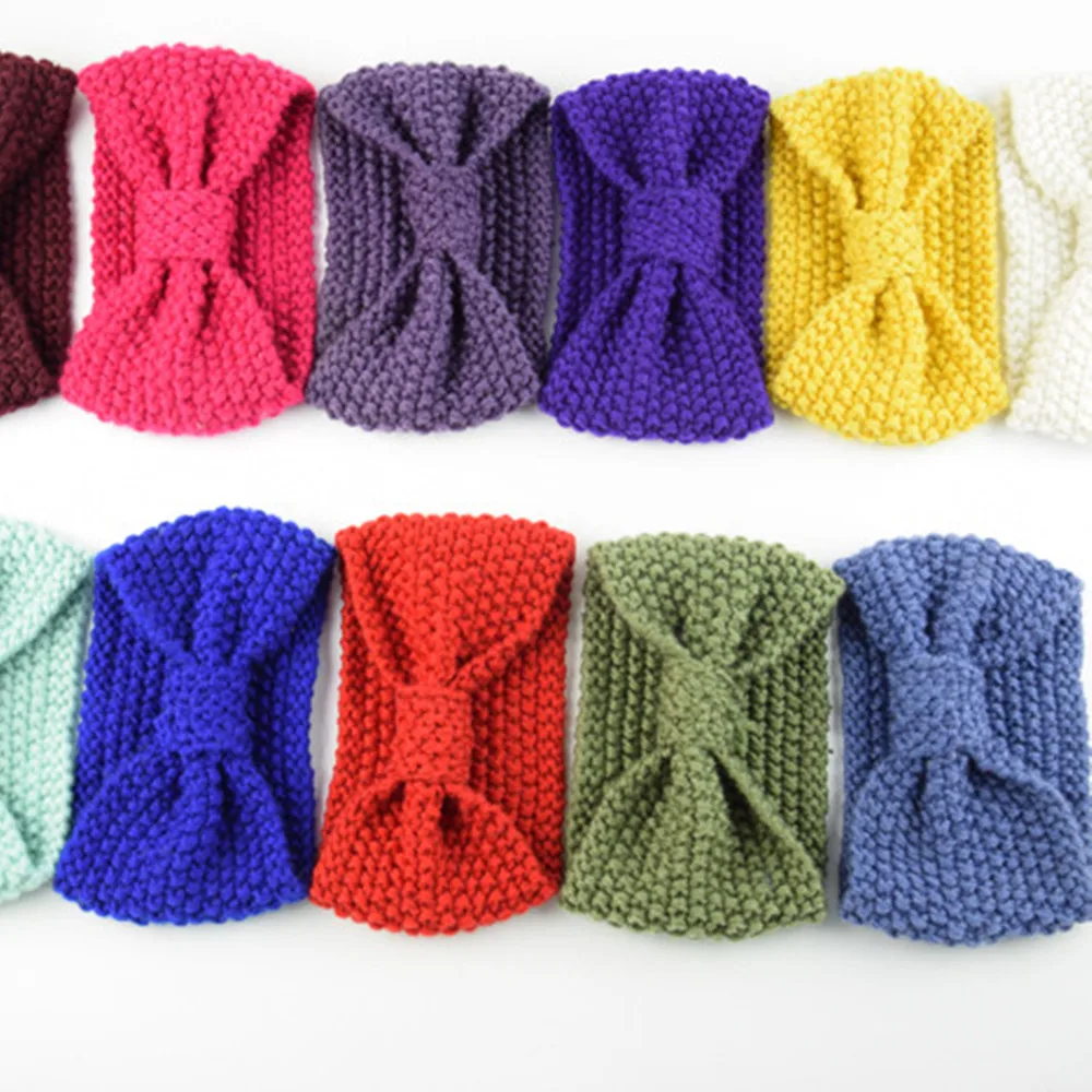 Женская вязаная повязка на голову с бантом тюрбан|hair band accessories|knot turbanknitted head wrap |